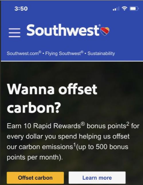 Southwest Airlines - Carbon Offset.JPG
